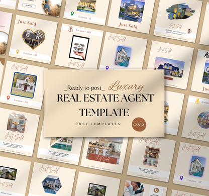 Real Estate Instagram Templates | Editable Canva Realtor Posts & Social Media Kit
