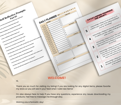 Mental Health PLR Bundle | Editable Canva Wellness & Self-Care Templates for Digital Products