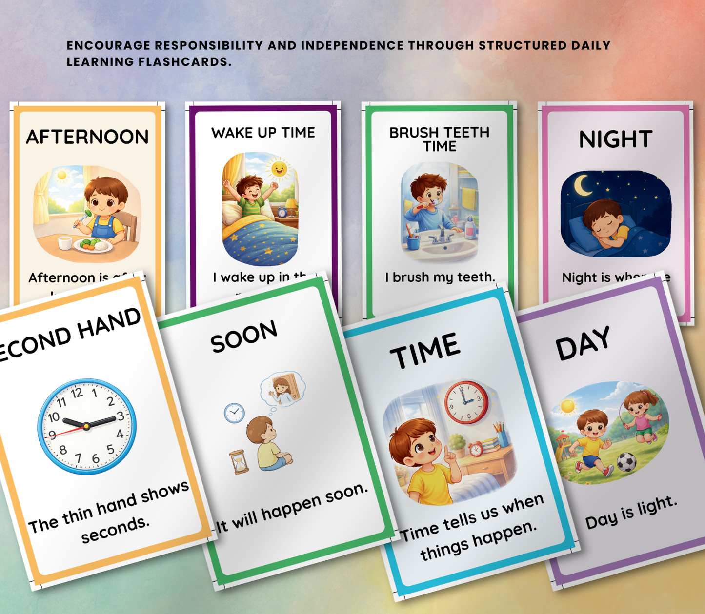 Kids Time Management Mega Bundle | Printable Flashcards for Routine, Productivity & Daily Habits