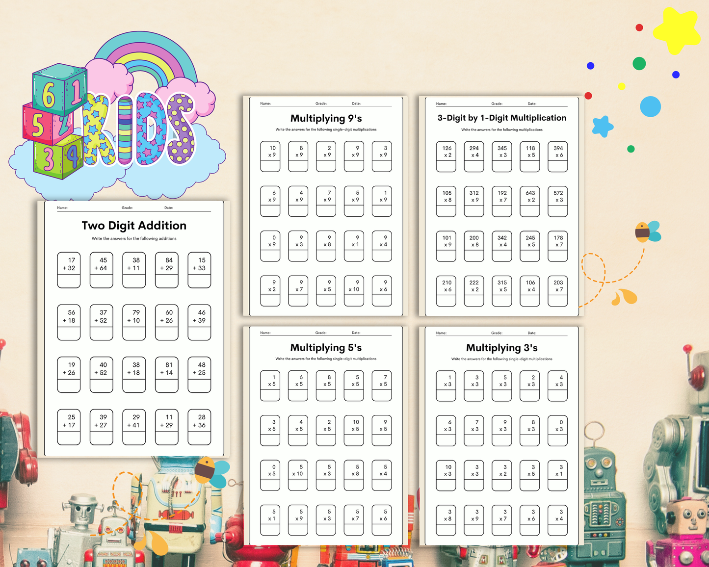 3rd Grade Math Worksheets | Printable Multiplication, Division & Problem Solving Activities