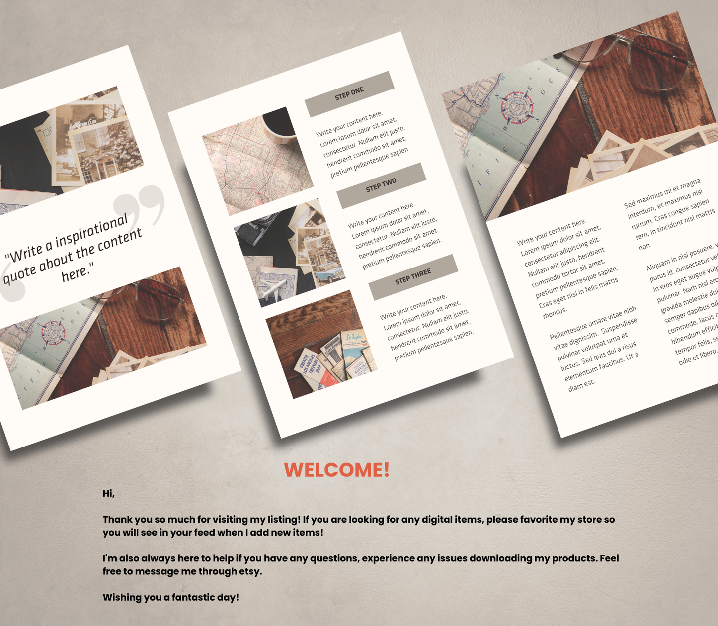 E-Book Travel Template | Editable Travel Guide & Planner Template