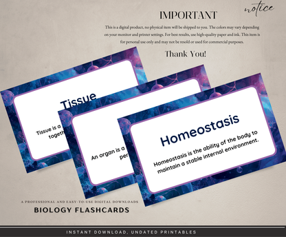 Biology Flashcards | Printable Study Cards PDF for Students & Exam Prep