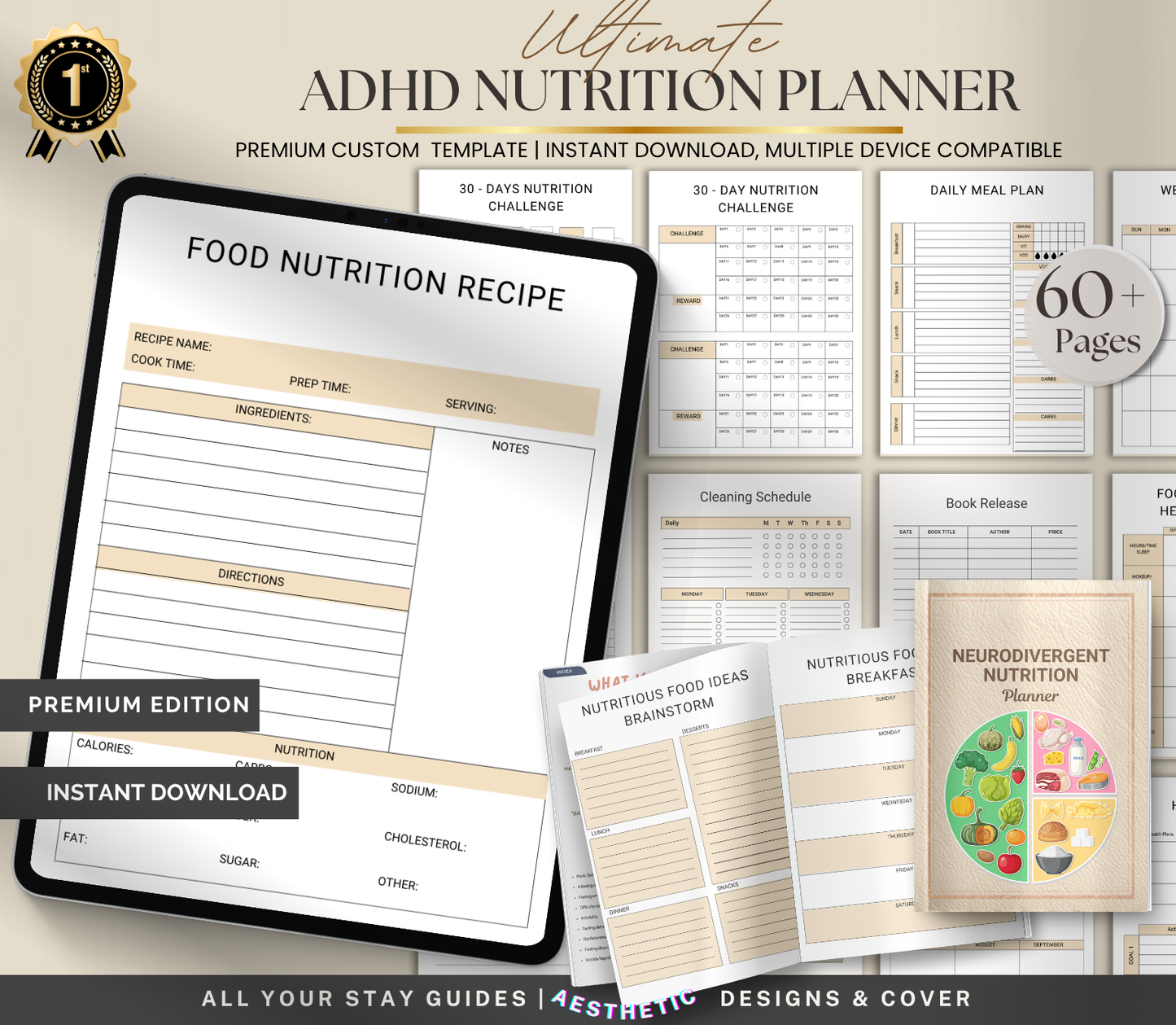 ADHD Nutrition Planner | Printable Meal & Healthy Habit Tracker