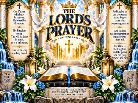 The Lord's Prayer 40oz Vacuum Tumbler — Christian Scripture Travel Mug