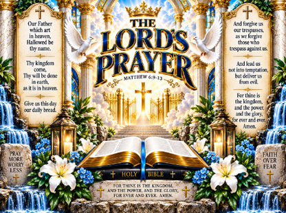 The Lord's Prayer 40oz Vacuum Tumbler — Christian Scripture Travel Mug