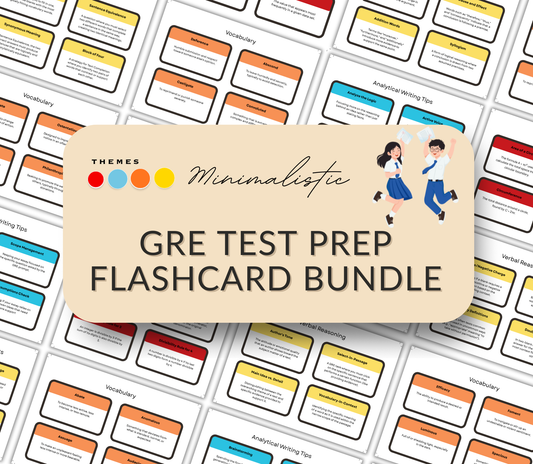 GRE Test Prep Flashcards Bundle | Printable Study Cards for Exam Success