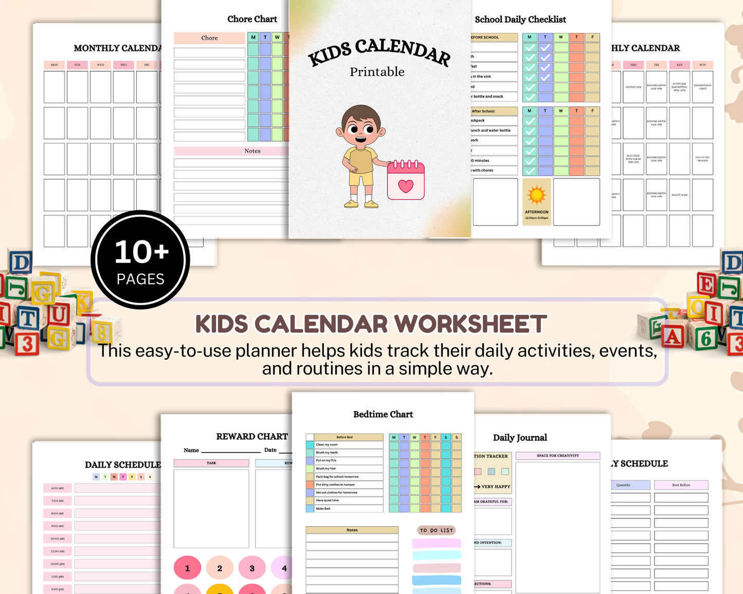 Kids Calendar Worksheet | Printable Days, Dates & Monthly Planning Activities for Early Learners