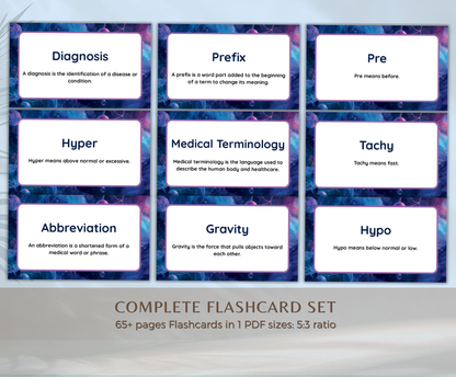 Medical Terminology Flashcards | Printable Study Cards PDF for Nursing & Healthcare Students