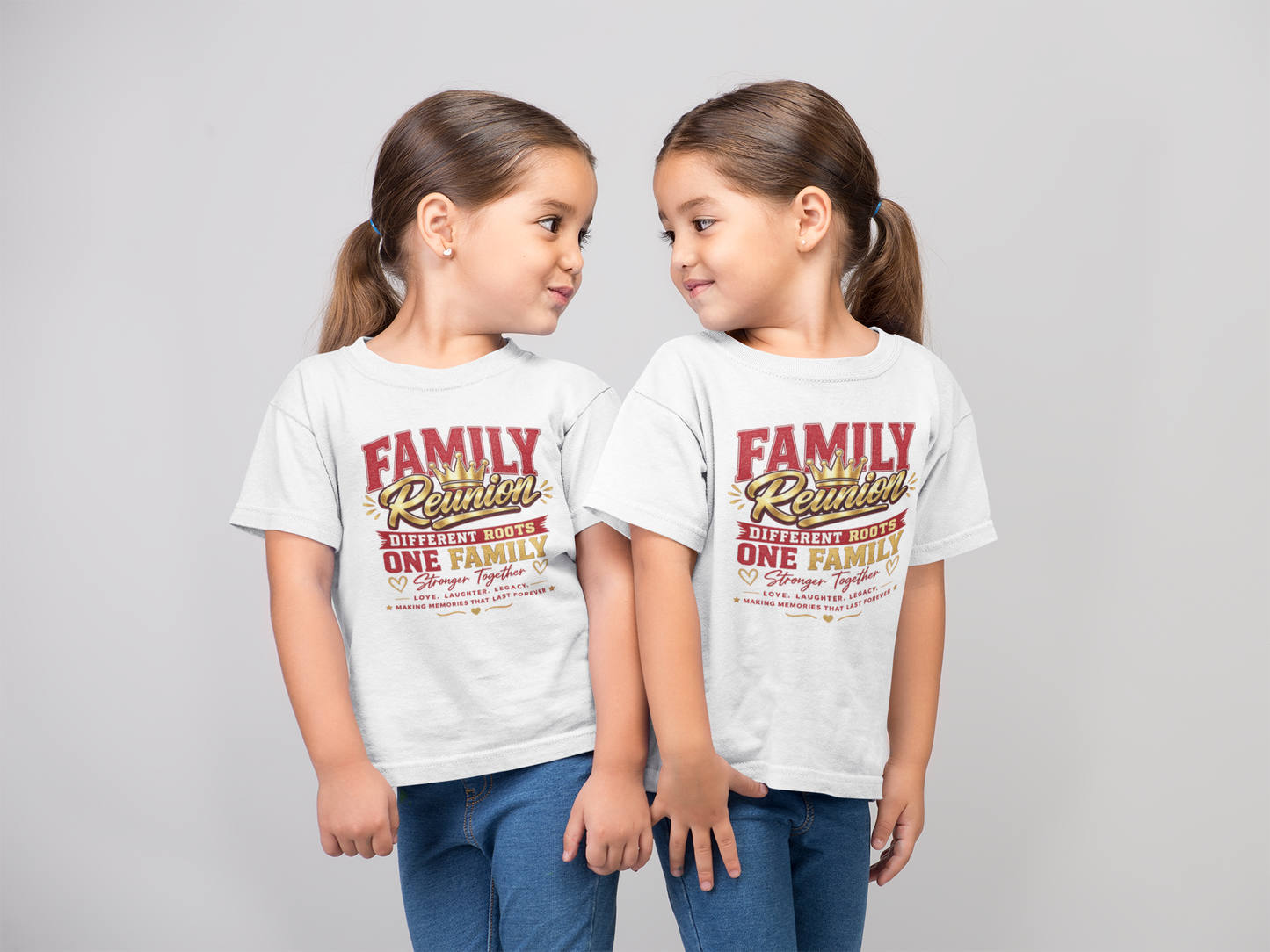 Family Reunion Youth T-Shirt — "Different Roots One Family" Kids Reunion Tee