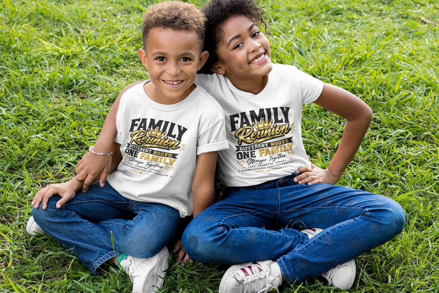 Family Reunion Youth Tee — "Different Roots One Family" Kids T-Shirt