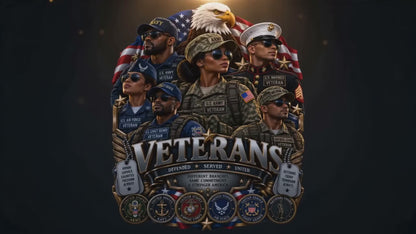 Veterans Tribute Sweatshirt — Patriotic Military Emblems & Eagle Crewneck