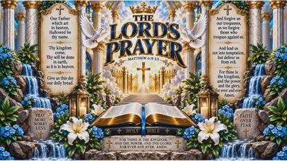 The Lord's Prayer 40oz Vacuum Tumbler — Christian Scripture Travel Mug