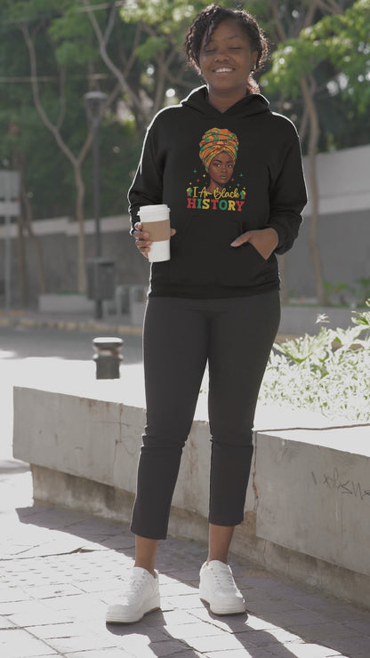 Black History Crewneck Sweatshirt — "I Am Black History" Afrocentric Graphic
