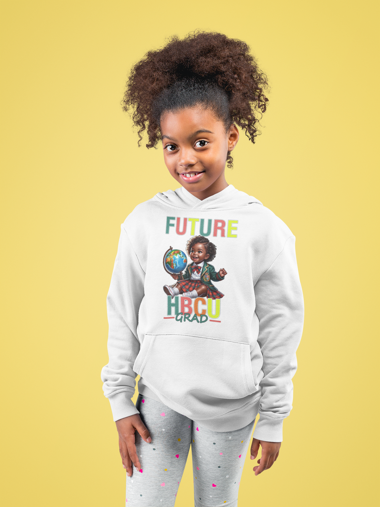 Future HBCU Grad Toddler Sweatshirt — Cute Black Girl Globe Design
