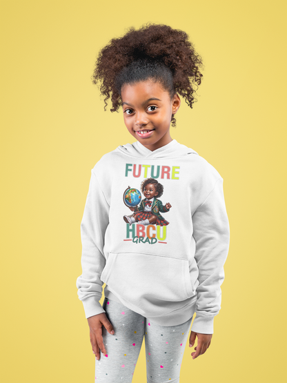 Future HBCU Grad Toddler Sweatshirt — Cute Black Girl Globe Design